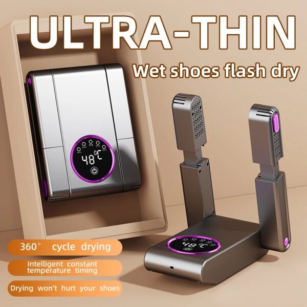Secador de zapatos inteligente ultrafino con temporizador ajustable, secado rápido, desodorización, esterilización y calentador de zapatos. - Image 2