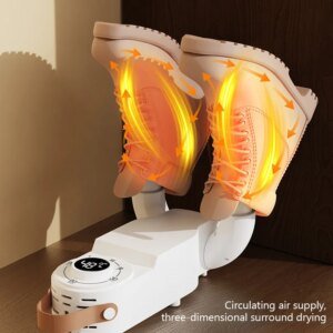 Secador de zapatos con temporizador inteligente, ajustable, de secado rápido, desodorizante y esterilizador, calentador de zapatos doméstico.