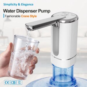 Dispensadores de agua plegables, bomba de agua automática, control de botón, dispensador de agua eléctrico portátil para el hogar