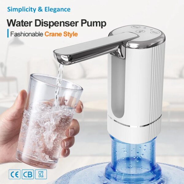 Dispensadores de agua plegables, bomba de agua automática, control de botón, dispensador de agua eléctrico portátil para el hogar