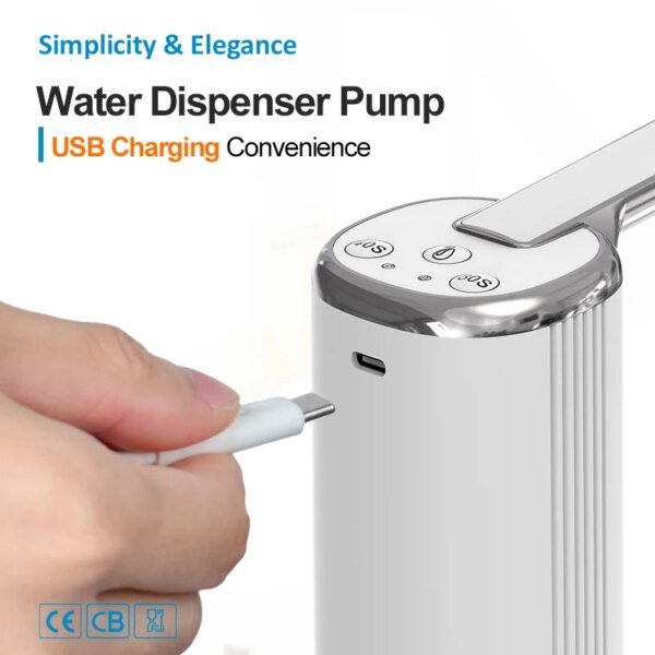 Dispensadores de agua plegables, bomba de agua automática, control de botón, dispensador de agua eléctrico portátil para el hogar - Image 4
