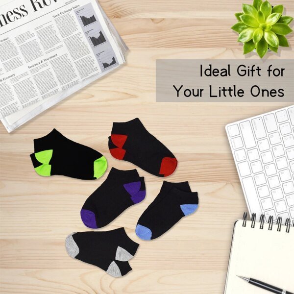 15 pares de calcetines bajos para niños y niñas (0-14 años), juego de 15 pares de calcetines tobilleros para niños. - Image 2