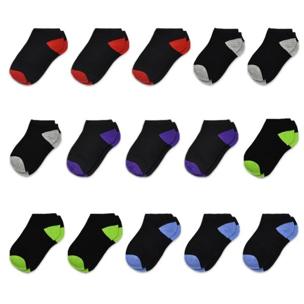 15 pares de calcetines bajos para niños y niñas (0-14 años), juego de 15 pares de calcetines tobilleros para niños.