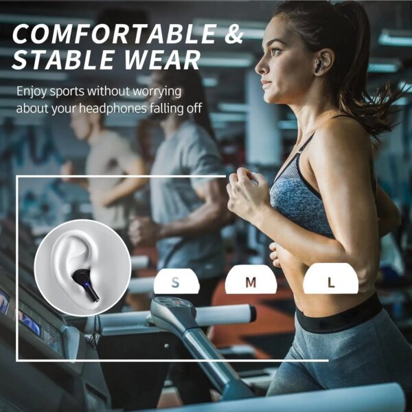 Auriculares inalámbricos Bluetooth 5.3, 60 horas de reproducción, pantalla LED, micrófono, cancelación de ruido, sonido estéreo. - Image 6
