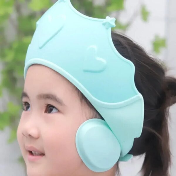Gorro de ducha ajustable para lavar el cabello, gorro suave para ducha, gorro de baño con champú seguro para niños - Image 3