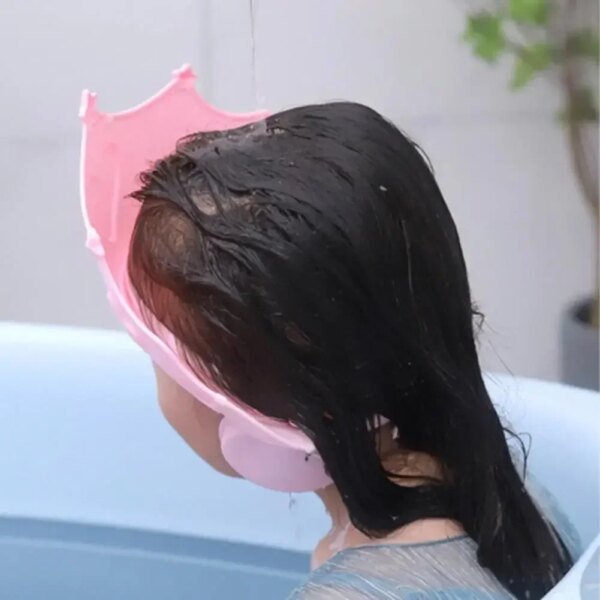 Gorro de ducha ajustable para lavar el cabello, gorro suave para ducha, gorro de baño con champú seguro para niños - Image 2