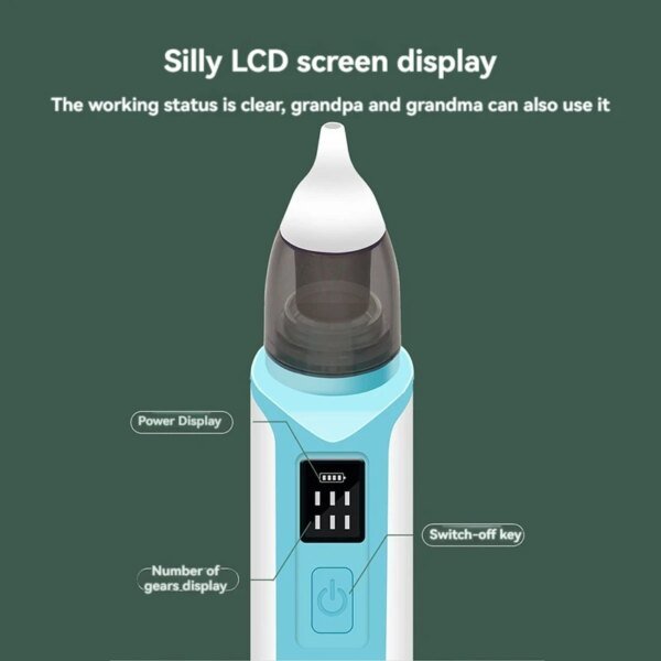 Aspirador nasal eléctrico para bebés (nuevo modelo 2024), versión de carga, para recién nacidos, que succiona y previene la congestión nasal. - Image 5