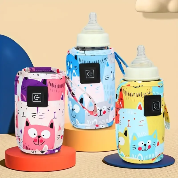 Calentador de leche y agua USB, bolsa térmica para cochecito de viaje, calentador de biberones, calentador portátil para biberones, Navidad y Halloween