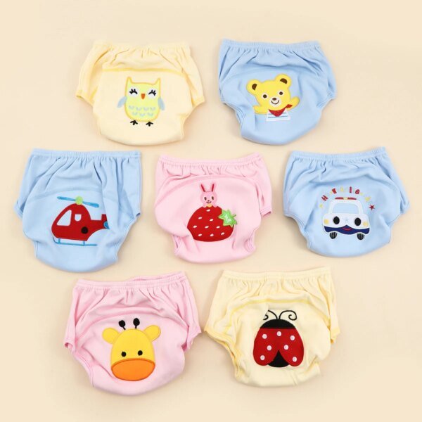 Braguitas de entrenamiento de algodón para bebé, pañales de tela impermeables, pañales reutilizables para niños pequeños, ropa interior para bebé - Image 5