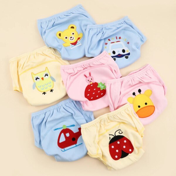 Braguitas de entrenamiento de algodón para bebé, pañales de tela impermeables, pañales reutilizables para niños pequeños, ropa interior para bebé - Image 4
