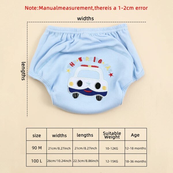Braguitas de entrenamiento de algodón para bebé, pañales de tela impermeables, pañales reutilizables para niños pequeños, ropa interior para bebé - Image 6