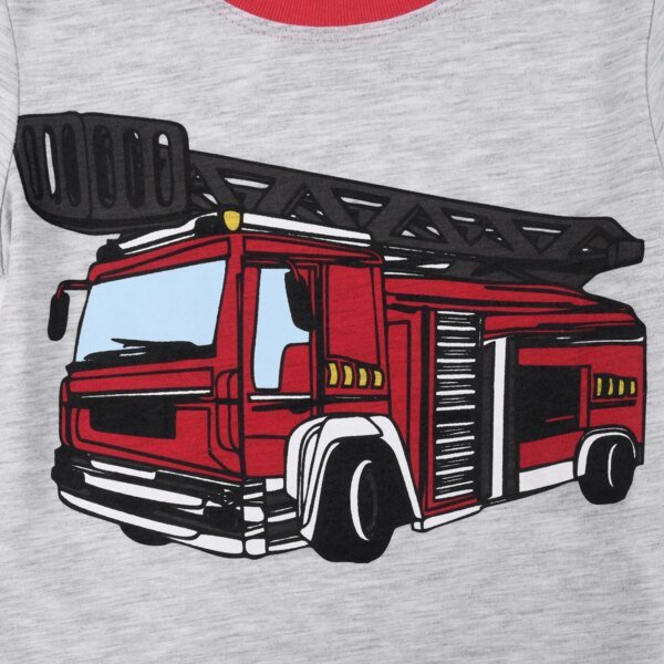 Conjunto de pijama corto para niño, ropa de dormir para niño pequeño, para camiones de bomberos, ropa de verano - Image 4