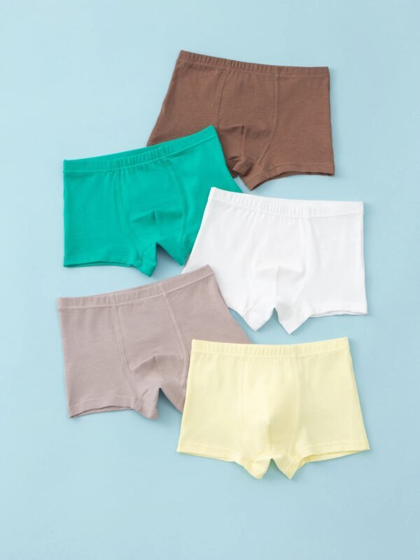 5 pares de calzoncillos bóxer mixtos para niños con lindas imágenes de dibujos animados, calzoncillos bóxer suaves y transpirables para niños. - Image 2