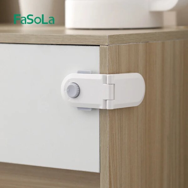 Cierres de seguridad FaSoLa con correas adhesivas para bebés, pestillos para cajones, refrigeradores, puertas y ventanas de hornos, sin necesidad de taladrar. - Image 2