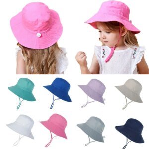 Sombreros para bebés recién nacidos, niños y niñas, Panamá, verano, sombrero para el sol, sombrero de pescador de playa para bebés, sombreros transpirables para exteriores para niños