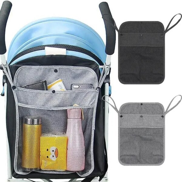 Bolsa de almacenamiento para cochecito de bebé, carrito de bebé, bolsa colgante portátil para exteriores, gran capacidad, bolsillos dobles, organizadores para mamá, bolsas de malla - Image 6
