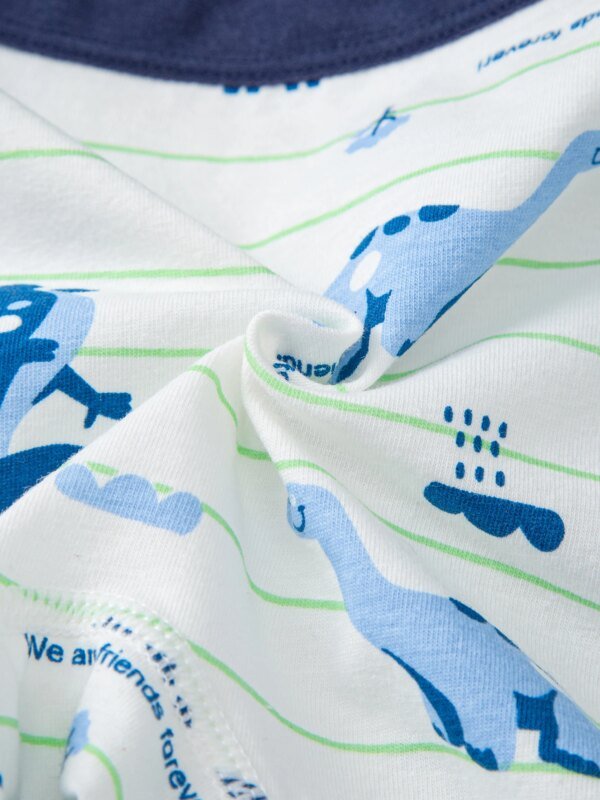 5 piezas de ropa interior para niños pequeños, 95 % algodón, suave, transpirable, con estampado de dinosaurios, cómodos calzoncillos tipo bóxer para menores de 12 años. - Image 5