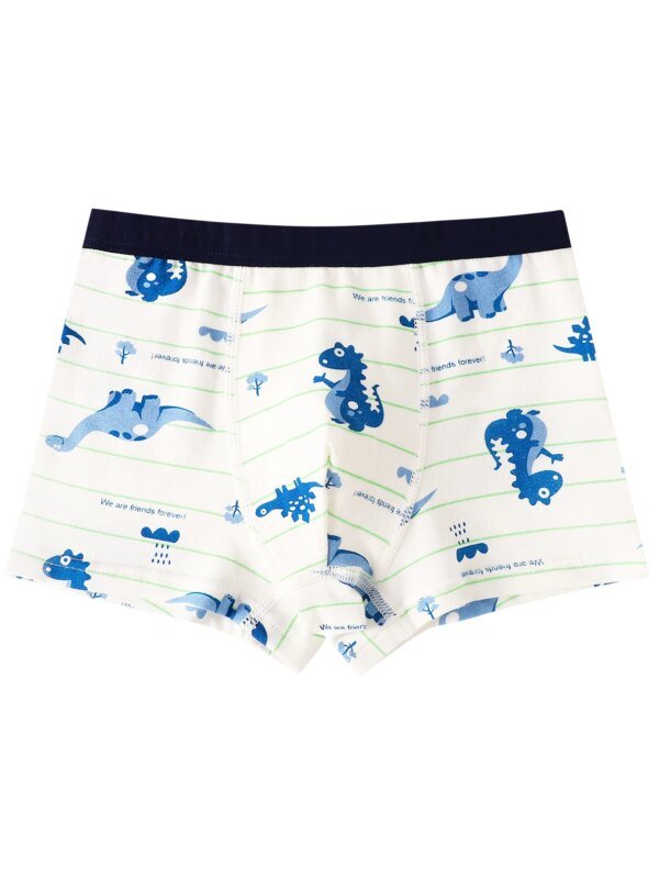 5 piezas de ropa interior para niños pequeños, 95 % algodón, suave, transpirable, con estampado de dinosaurios, cómodos calzoncillos tipo bóxer para menores de 12 años. - Image 4