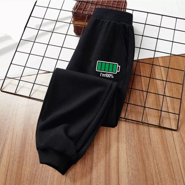 Pantalones de otoño para niños, pantalón largo con estampado de batería, pantalones deportivos para niños, ropa de marca para adolescentes de 3 a 14 años - Image 2
