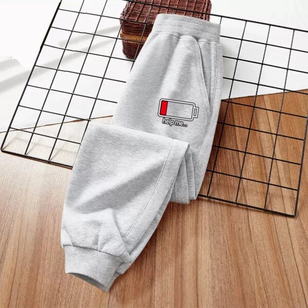 Pantalones de otoño para niños, pantalón largo con estampado de batería, pantalones deportivos para niños, ropa de marca para adolescentes de 3 a 14 años - Image 3