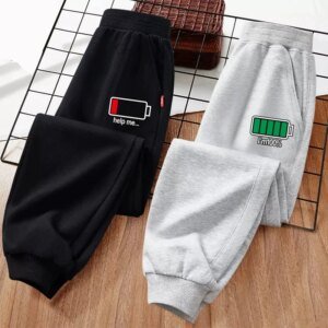 Pantalones de otoño para niños, pantalón largo con estampado de batería, pantalones deportivos para niños, ropa de marca para adolescentes de 3 a 14 años