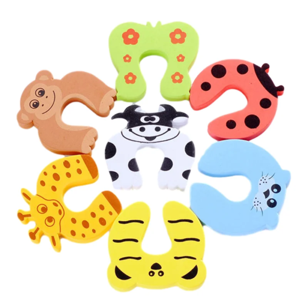 5 topes de puerta de seguridad para bebés, protectores de muebles, tarjetas de protección, protectores de dedos de animales, cerraduras de seguridad para niños - Image 4
