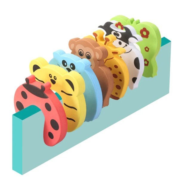 5 topes de puerta de seguridad para bebés, protectores de muebles, tarjetas de protección, protectores de dedos de animales, cerraduras de seguridad para niños - Image 2