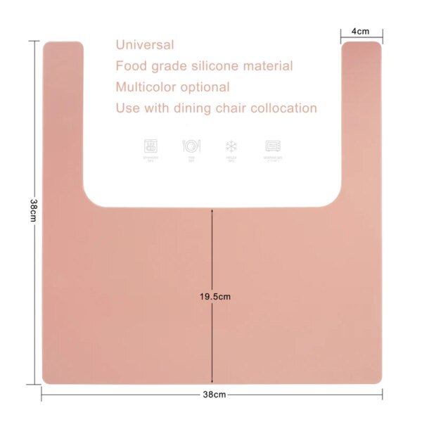 Silla alta personalizada de color puro, mantel individual para alimentación de alimentos sólidos, plato de comedor, mantel de silicona suave, vajilla, artículos para bebés - Image 6