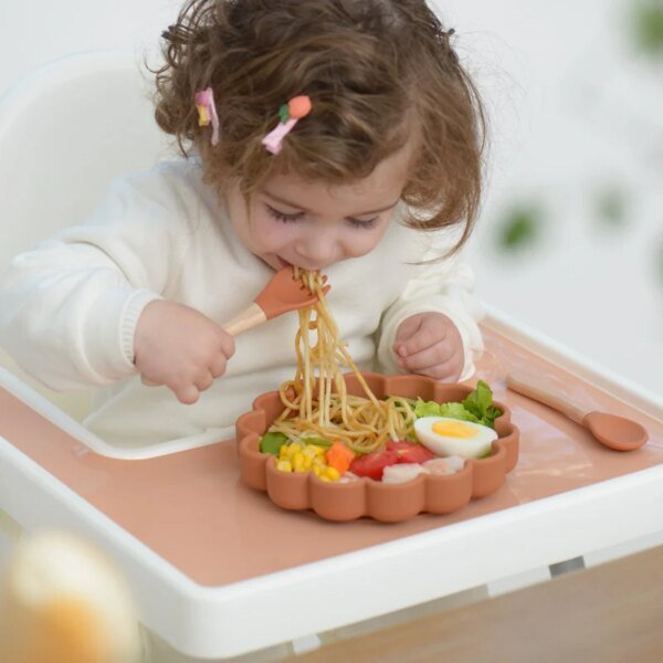 Silla alta personalizada de color puro, mantel individual para alimentación de alimentos sólidos, plato de comedor, mantel de silicona suave, vajilla, artículos para bebés - Image 3