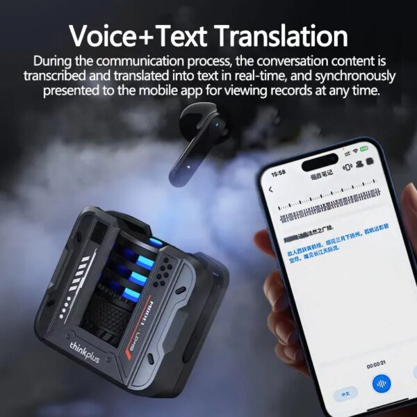 Auriculares inalámbricos Lenovo LP49 con traducción de IA y Bluetooth 5.4, reducción de ruido, llamadas HD, para oficina, viajes, traducción en tiempo real. - Image 2