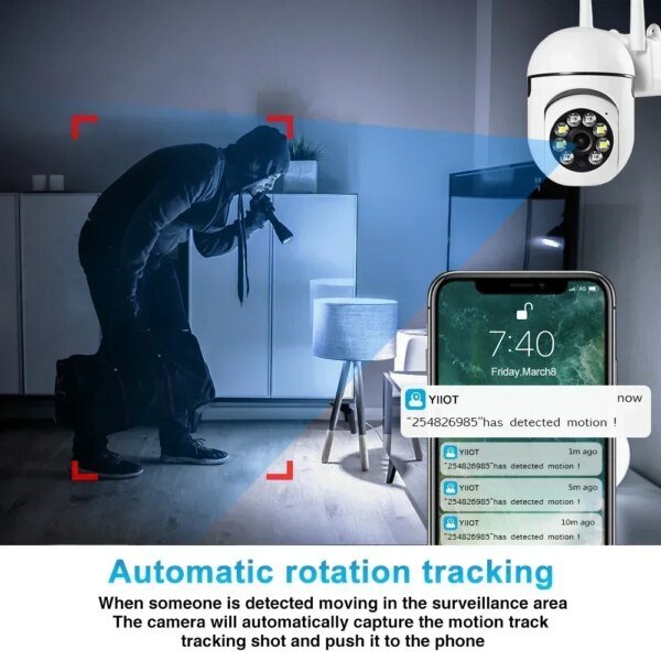 Cámaras de vigilancia IP de 2,4 GHz y 1080P con wifi para exteriores, monitor de seguridad con zoom de 4,0X, alarma inalámbrica para el hogar, resistente al agua. - Image 3