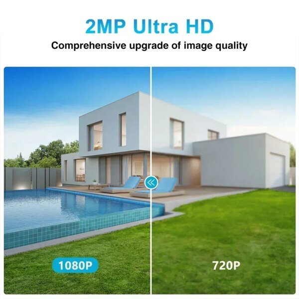Cámaras de vigilancia IP de 2,4 GHz y 1080P con wifi para exteriores, monitor de seguridad con zoom de 4,0X, alarma inalámbrica para el hogar, resistente al agua. - Image 4