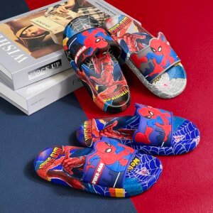 Sandalias de punta abierta con estampado de superhéroes para niños y niñas con dibujos de anime