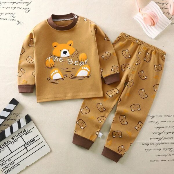 Conjuntos de pijama para niños y niñas, camisetas de manga larga con dibujos animados y pantalones, ropa de dormir para primavera y otoño, 2024 - Image 6