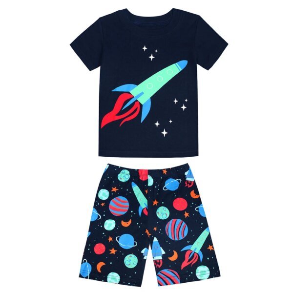 Pijamas de moda para niños 2024, nuevos conjuntos de pijamas de algodón de manga corta de verano para niños de 2, 3, 4, 5, 6, 7 y 8 años. - Image 6