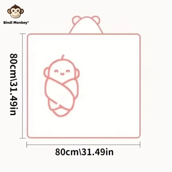 Capa con capucha para bebé recién nacido, toalla de baño, manta de dibujos animados, color sólido, terciopelo coral, 0-4 años - Image 2