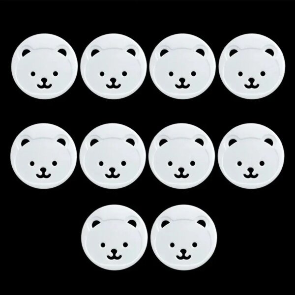 10 piezas de enchufes de la UE con forma de oso, tomacorrientes eléctricos para bebés y niños, protección de seguridad para niños, protección contra descargas eléctricas, cubierta protectora - Image 2