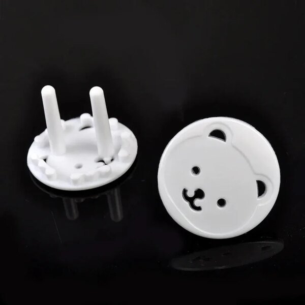 10 piezas de enchufes de la UE con forma de oso, tomacorrientes eléctricos para bebés y niños, protección de seguridad para niños, protección contra descargas eléctricas, cubierta protectora - Image 5