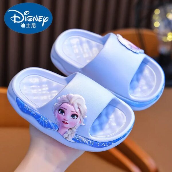 Sandalias y pantuflas de baño para niñas de Disney con diseño de princesa Elsa y suela suave antideslizantes de verano - Image 5