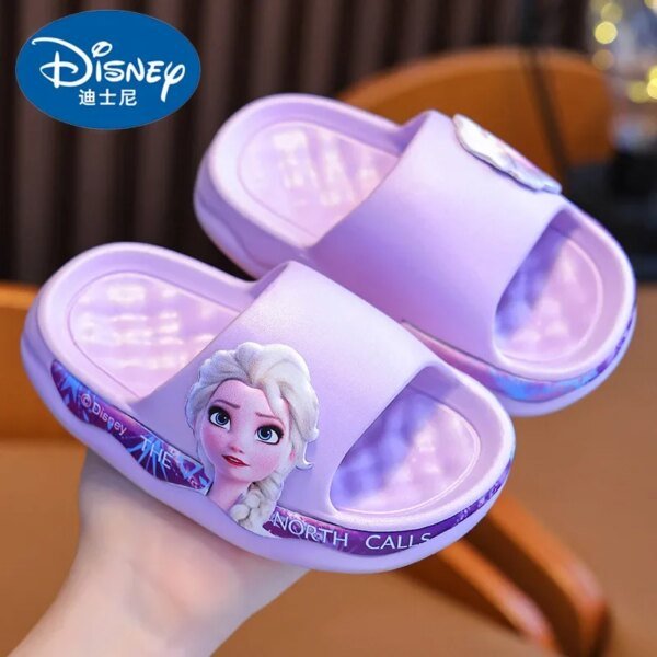 Sandalias y pantuflas de baño para niñas de Disney con diseño de princesa Elsa y suela suave antideslizantes de verano - Image 6