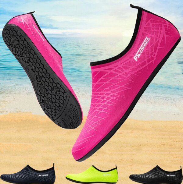 Natación en la playa Deportes acuáticos Zapatos para río Zapatillas descalzas Fitness Baile Natación Surf Zapatos acuáticos para hombres y mujeres
