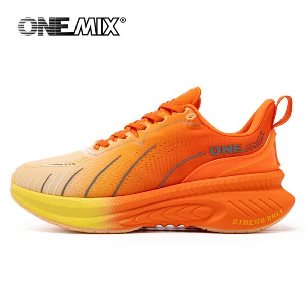 ONEMIX - Zapatillas de running con amortiguación para hombre y mujer, aptas para corredores de alto rendimiento, con cordones, antideslizantes, para exteriores