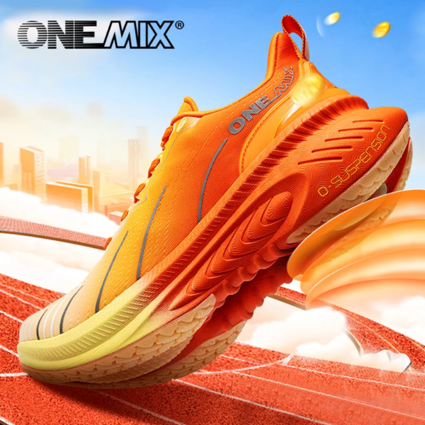 ONEMIX - Zapatillas de running con amortiguación para hombre y mujer, aptas para corredores de alto rendimiento, con cordones, antideslizantes, para exteriores - Image 2