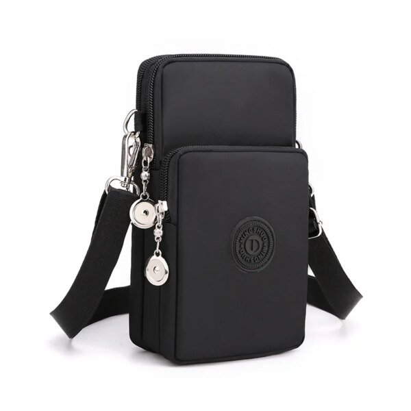 Bolso de nailon para teléfono móvil de mujer, monedero con correa, bandolera pequeña, cartera de viaje - Image 3