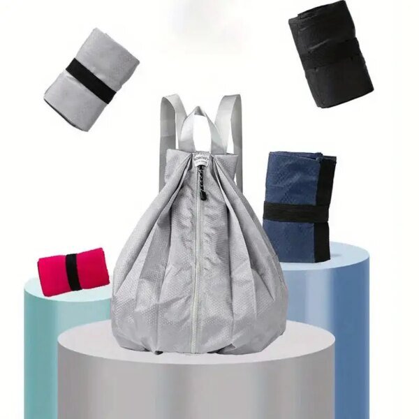 Mochila de nailon para exteriores, portátil, plegable, impermeable, para deportes, informal, plegable, a la moda - Image 3