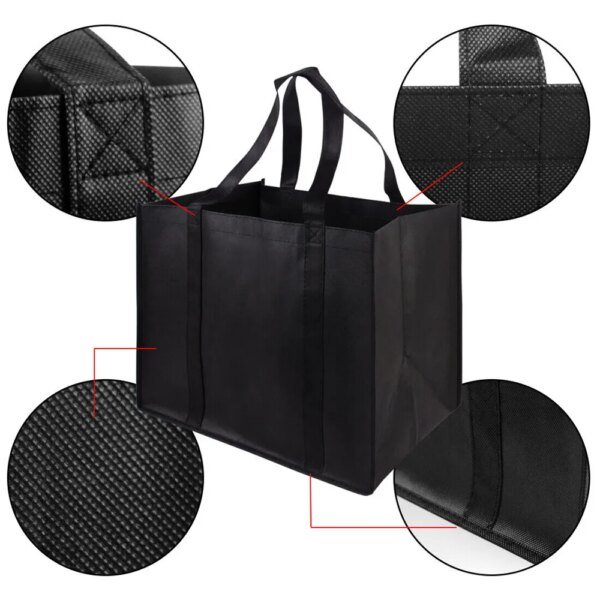 1 bolsa de compras reutilizable, sencilla, plegable, portátil, ecológica, de gran capacidad, resistente, para comestibles, bolso de mano, nuevo - Image 4