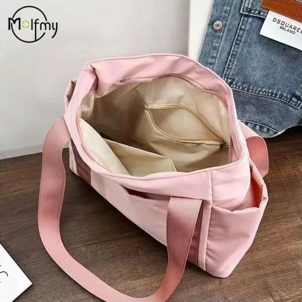 Bolso de diseñador para mujer, de lujo, de nailon, para el hombro, de color liso, para mamá, de gran capacidad, para vacaciones, 2024 - Image 4