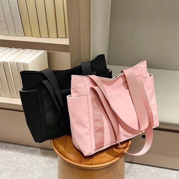 Bolso de diseñador para mujer, de lujo, de nailon, para el hombro, de color liso, para mamá, de gran capacidad, para vacaciones, 2024