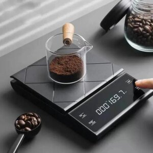 Báscula digital para alimentos con temporizador para hornear y cocinar con precisión. Accesorios de cocina para chefs caseros.