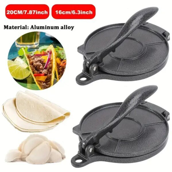 Tortilla Press For Homemade Pancakes, Crepes, Pizzas Manual Corn Tortillas Dough Pressing Tools Kitchen Cooking Bakeware